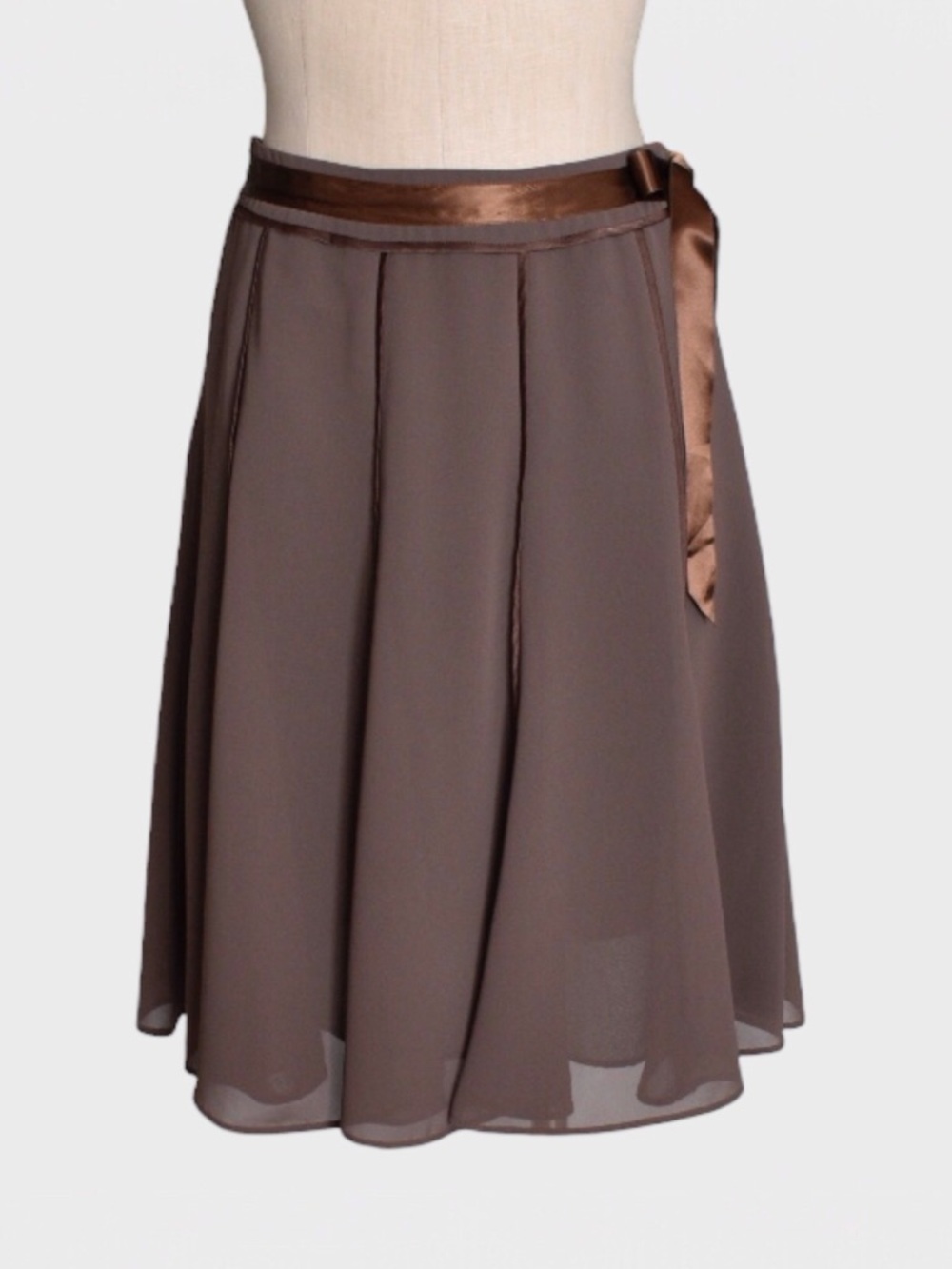 Casual Corner Chiffon Tie Waist Paneled A Line Skirt
